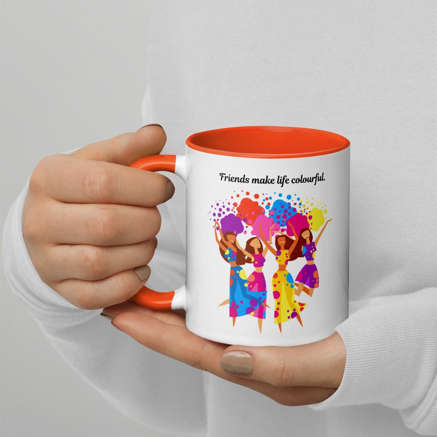 Friendship multicolour ceramic mug - Kadavil Krafts