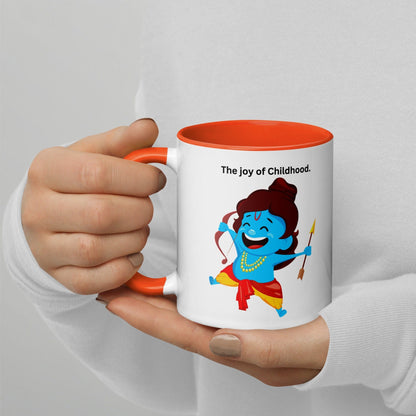 Joy of childhood, Cartoon Rama, white ceramic mug - Kadavil Krafts