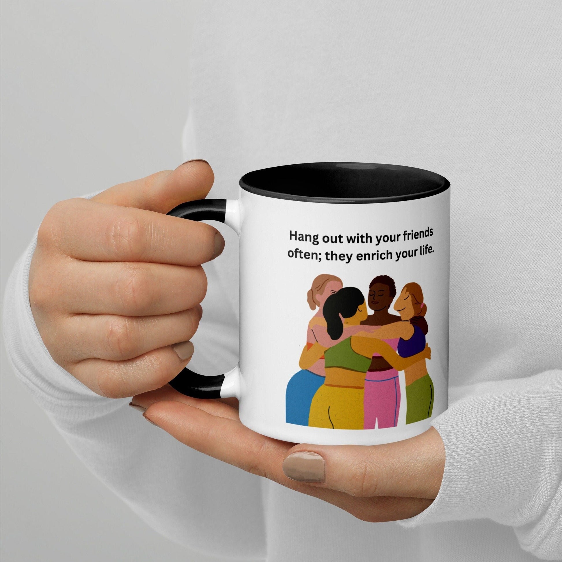 Friendship improves life Mug; Two Colour - Kadavil Krafts