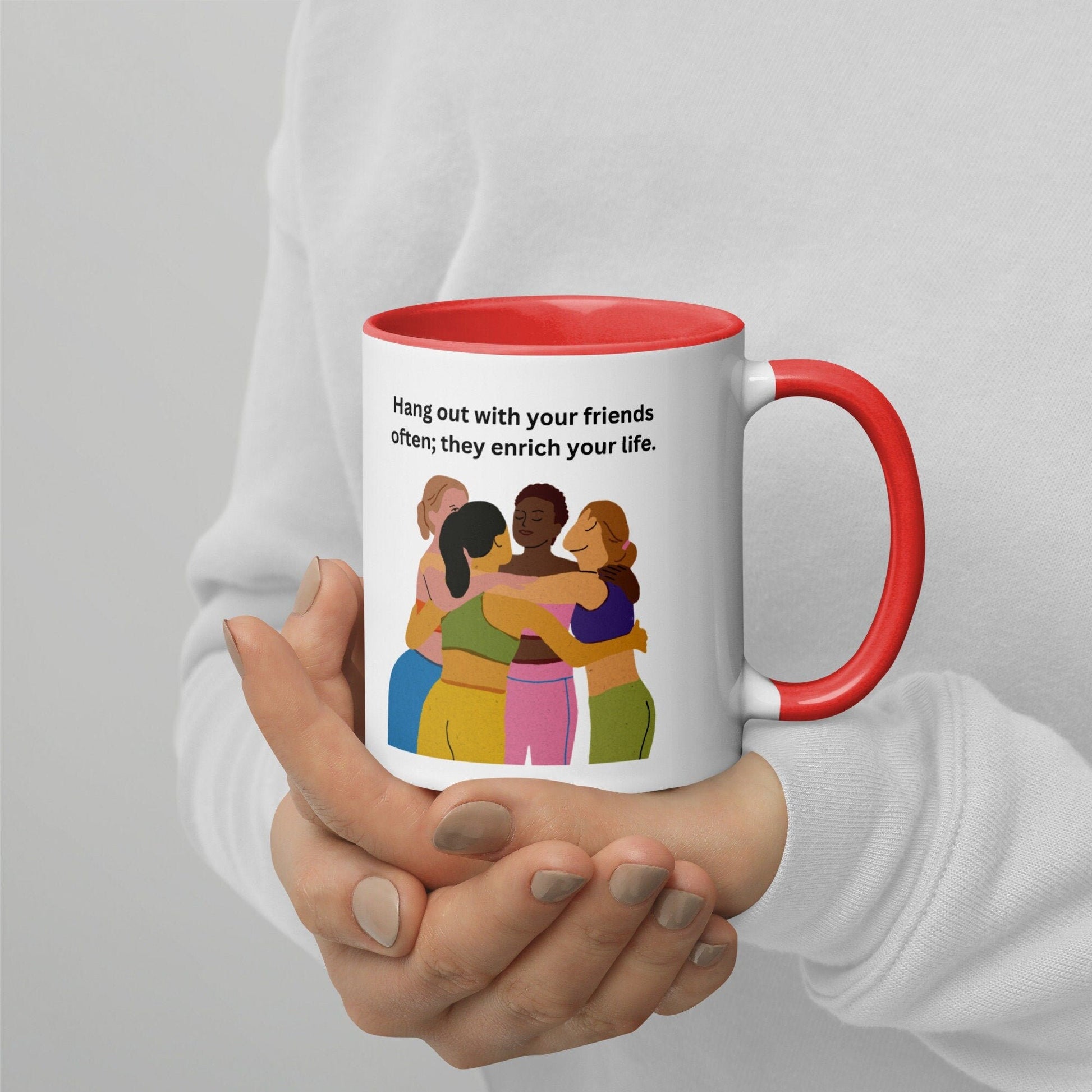 Friendship improves life Mug; Two Colour - Kadavil Krafts